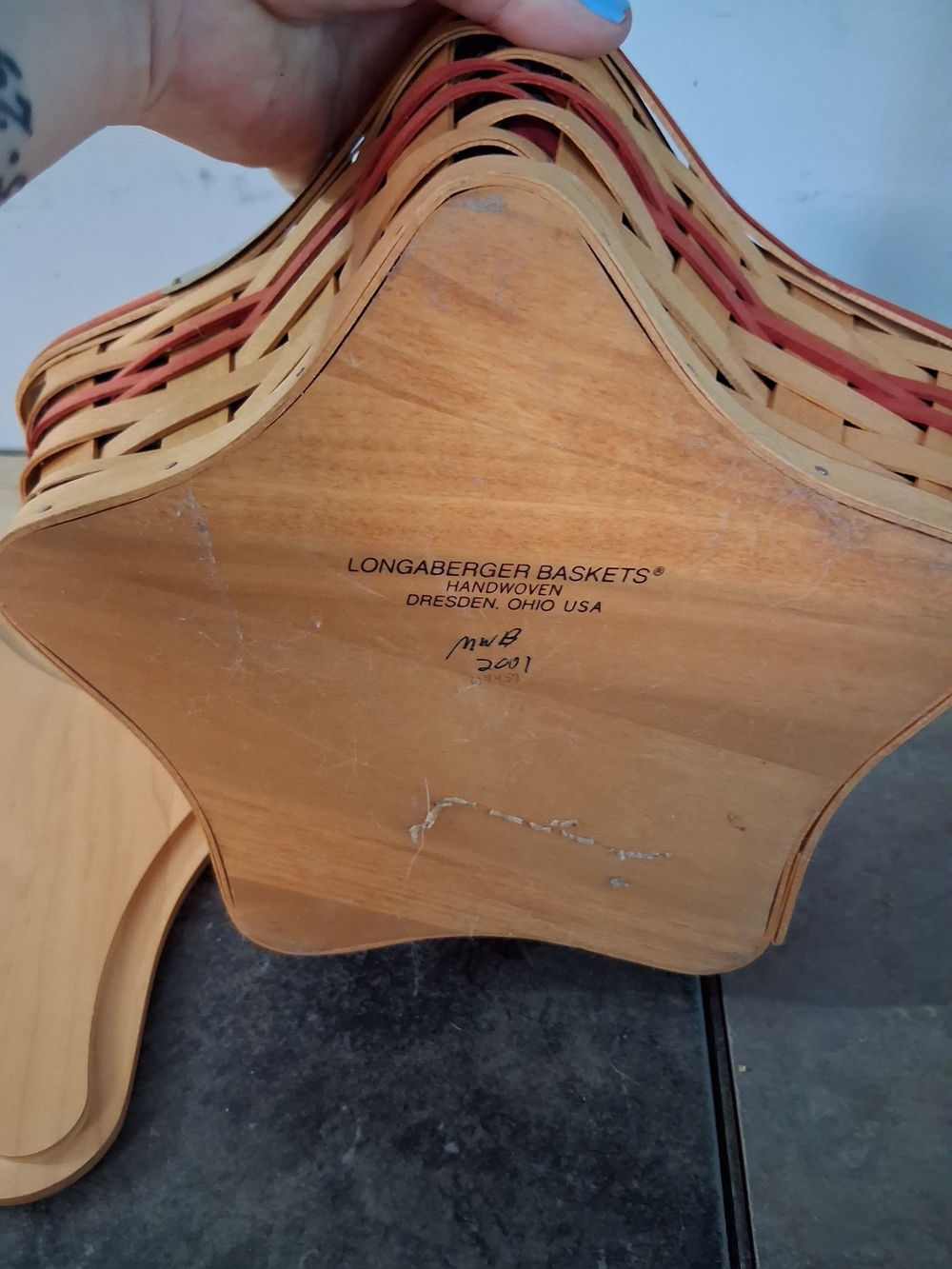 Longaberger Red and Natural Shining Star Basket - Picture 4 of 9